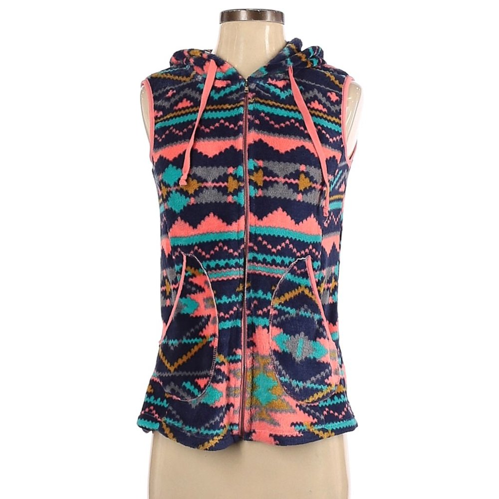 Tribal printed plush vest